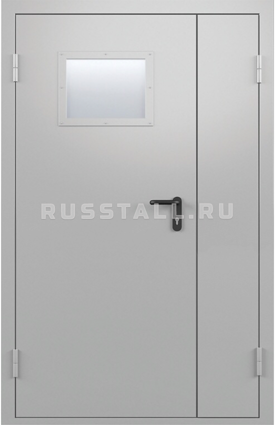 Железная двухстворчатая входная дверь RS118